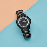 Buy Shop Armani Exchange Hampton Skeleton Grey Dial Blue Steel Strap Watch For Men - AX2401 USA Online