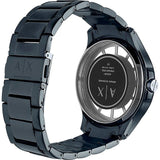 Buy Shop Armani Exchange Hampton Skeleton Grey Dial Blue Steel Strap Watch For Men - AX2401 USA Online
