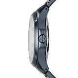 Buy Shop Armani Exchange Hampton Skeleton Grey Dial Blue Steel Strap Watch For Men - AX2401 USA Online