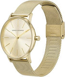 Buy Shop Armani Exchange Lola Analog Gold Dial Gold Mesh Strap Watch For Women - AX5536 USA Online