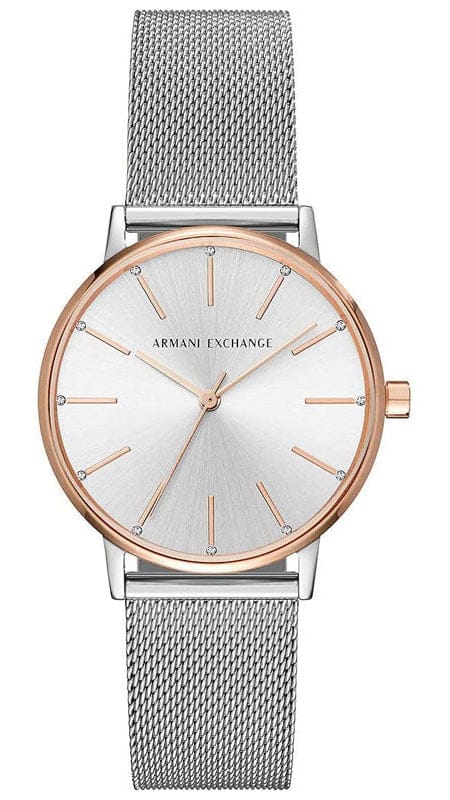 Buy Shop Armani Exchange Lola Analog White Dial Silver Mesh Strap Watch For Women - AX5537 USA Online