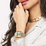Buy Shop Armani Exchange Lola Quartz Gold Dial Gold Mesh Strap Watch For Women - AX5801 USA Online