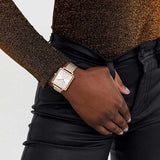 Buy Shop Armani Exchange Lola Quartz Silver Dial Rose Gold Mesh Strap Watch For Women - AX5802 USA Online