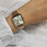 Buy Shop Armani Exchange Lola Quartz Silver Dial Rose Gold Mesh Strap Watch For Women - AX5802 USA Online