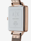 Buy Shop Armani Exchange Lola Quartz Silver Dial Rose Gold Mesh Strap Watch For Women - AX5802 USA Online