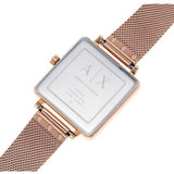 Buy Shop Armani Exchange Lola Quartz Silver Dial Rose Gold Mesh Strap Watch For Women - AX5802 USA Online
