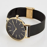 Buy Shop Armani Exchange Lola Three Hand Black Dial Black Mesh Strap Watch For Women - AX5548 USA Online