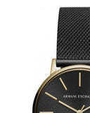 Buy Shop Armani Exchange Lola Three Hand Black Dial Black Mesh Strap Watch For Women - AX5548 USA Online