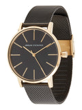 Buy Shop Armani Exchange Lola Three Hand Black Dial Black Mesh Strap Watch For Women - AX5548 USA Online