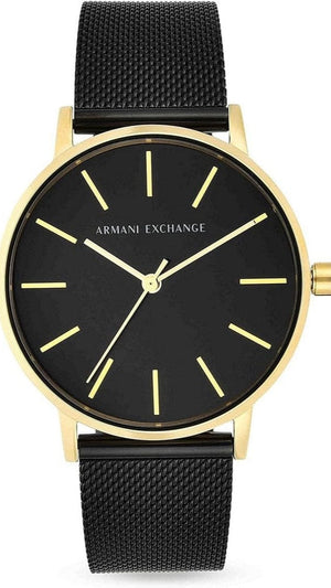 Buy Shop Armani Exchange Lola Three Hand Black Dial Black Mesh Strap Watch For Women - AX5548 USA Online