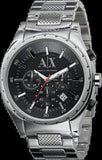 Buy Shop Armani Exchange Miami Chronograph Black Dial Silver Steel Strap Watch For Men - AX1057 USA Online