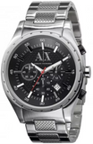 Buy Shop Armani Exchange Miami Chronograph Black Dial Silver Steel Strap Watch For Men - AX1057 USA Online