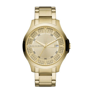 Buy Shop Armani Exchange Hampton Chronograph Gold Dial Gold Steel Strap Watch For Men - AX2415 USA Online
