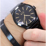 Buy Shop Armani Exchange Nico Analog Black Dial Black Steel Strap Watch For Men - AX7102 USA Online