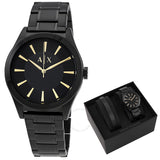 Buy Shop Armani Exchange Nico Analog Black Dial Black Steel Strap Watch For Men - AX7102 USA Online