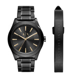 Buy Shop Armani Exchange Nico Analog Black Dial Black Steel Strap Watch For Men - AX7102 USA Online