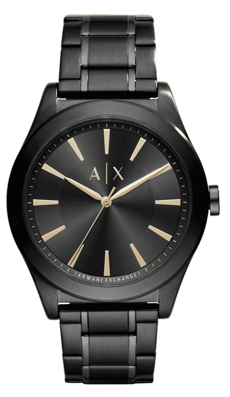 Buy Shop Armani Exchange Nico Analog Black Dial Black Steel Strap Watch For Men - AX7102 USA Online