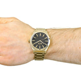 Buy Shop Armani Exchange Nico Analog Black Dial Gold Steel Strap Watch For Men - AX2328 USA Online