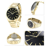 Buy Shop Armani Exchange Nico Analog Black Dial Gold Steel Strap Watch For Men - AX2328 USA Online