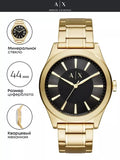 Buy Shop Armani Exchange Nico Analog Black Dial Gold Steel Strap Watch For Men - AX2328 USA Online