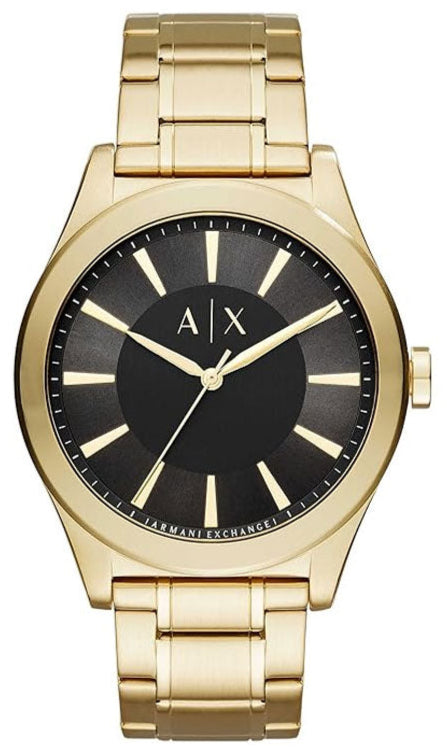 Buy Shop Armani Exchange Nico Analog Black Dial Gold Steel Strap Watch For Men - AX2328 USA Online