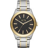 Buy Shop Armani Exchange Nico Analog Black Dial Two Tone Steel Strap Watch For Men - AX2336 USA Online