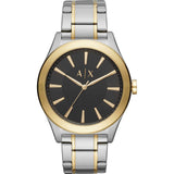 Buy Shop Armani Exchange Nico Analog Black Dial Two Tone Steel Strap Watch For Men - AX2336 USA Online