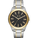 Buy Shop Armani Exchange Nico Analog Black Dial Two Tone Steel Strap Watch For Men - AX2336 USA Online