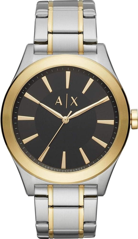 Buy Shop Armani Exchange Nico Analog Black Dial Two Tone Steel Strap Watch For Men - AX2336 USA Online