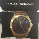 Buy Shop Armani Exchange Nico Quartz Blue Dial Brown Leather Strap Watch For Men - AX2334 USA Online