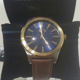 Buy Shop Armani Exchange Nico Quartz Blue Dial Brown Leather Strap Watch For Men - AX2334 USA Online