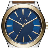 Buy Shop Armani Exchange Nico Quartz Blue Dial Brown Leather Strap Watch For Men - AX2334 USA Online