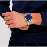 Buy Shop Armani Exchange Nico Quartz Blue Dial Two Tone Steel Strap Watch For Men - AX2332 USA Online