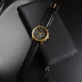 Buy Shop Armani Exchange Outerbanks Chronograph Black Dial Black Leather Strap Watch For Men - AX7133 USA Online