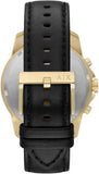 Buy Shop Armani Exchange Outerbanks Chronograph Black Dial Black Leather Strap Watch For Men - AX7133 USA Online