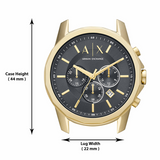 Buy Shop Armani Exchange Outerbanks Chronograph Black Dial Black Leather Strap Watch For Men - AX7133 USA Online