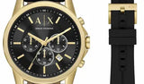 Buy Shop Armani Exchange Outerbanks Chronograph Black Dial Black Leather Strap Watch For Men - AX7133 USA Online