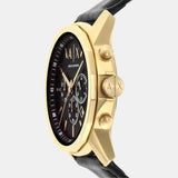 Buy Shop Armani Exchange Outerbanks Chronograph Black Dial Black Leather Strap Watch For Men - AX7133 USA Online
