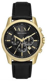Buy Shop Armani Exchange Outerbanks Chronograph Black Dial Black Leather Strap Watch For Men - AX7133 USA Online