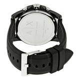 Buy Shop Armani Exchange Outerbanks Chronograph Black Dial Black Silicone Strap Watch For Men - AX1326 USA Online