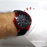 Buy Shop Armani Exchange Outerbanks Chronograph Black Dial Black Silicone Strap Watch For Men - AX1338 USA Online