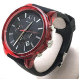 Buy Shop Armani Exchange Outerbanks Chronograph Black Dial Black Silicone Strap Watch For Men - AX1338 USA Online