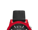 Buy Shop Armani Exchange Outerbanks Chronograph Black Dial Black Silicone Strap Watch For Men - AX1338 USA Online