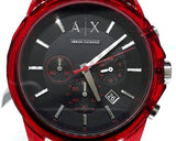 Buy Shop Armani Exchange Outerbanks Chronograph Black Dial Black Silicone Strap Watch For Men - AX1338 USA Online