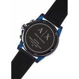 Buy Shop Armani Exchange Outerbanks Chronograph Black Dial Black Silicone Strap Watch For Men - AX1339 USA Online