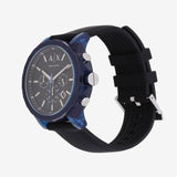 Buy Shop Armani Exchange Outerbanks Chronograph Black Dial Black Silicone Strap Watch For Men - AX1339 USA Online