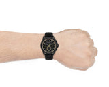 Buy Shop Armani Exchange Outerbanks Chronograph Black Dial Black Silicone Strap Watch For Men - AX1343 USA Online