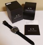 Buy Shop Armani Exchange Outerbanks Chronograph Black Dial Black Silicone Strap Watch For Men - AX1343 USA Online