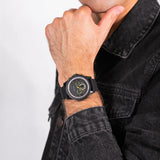 Buy Shop Armani Exchange Outerbanks Chronograph Black Dial Black Silicone Strap Watch For Men - AX1343 USA Online
