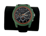 Buy Shop Armani Exchange Outerbanks Chronograph Black Dial Black Silicone Strap Watch For Men - AX1348 USA Online